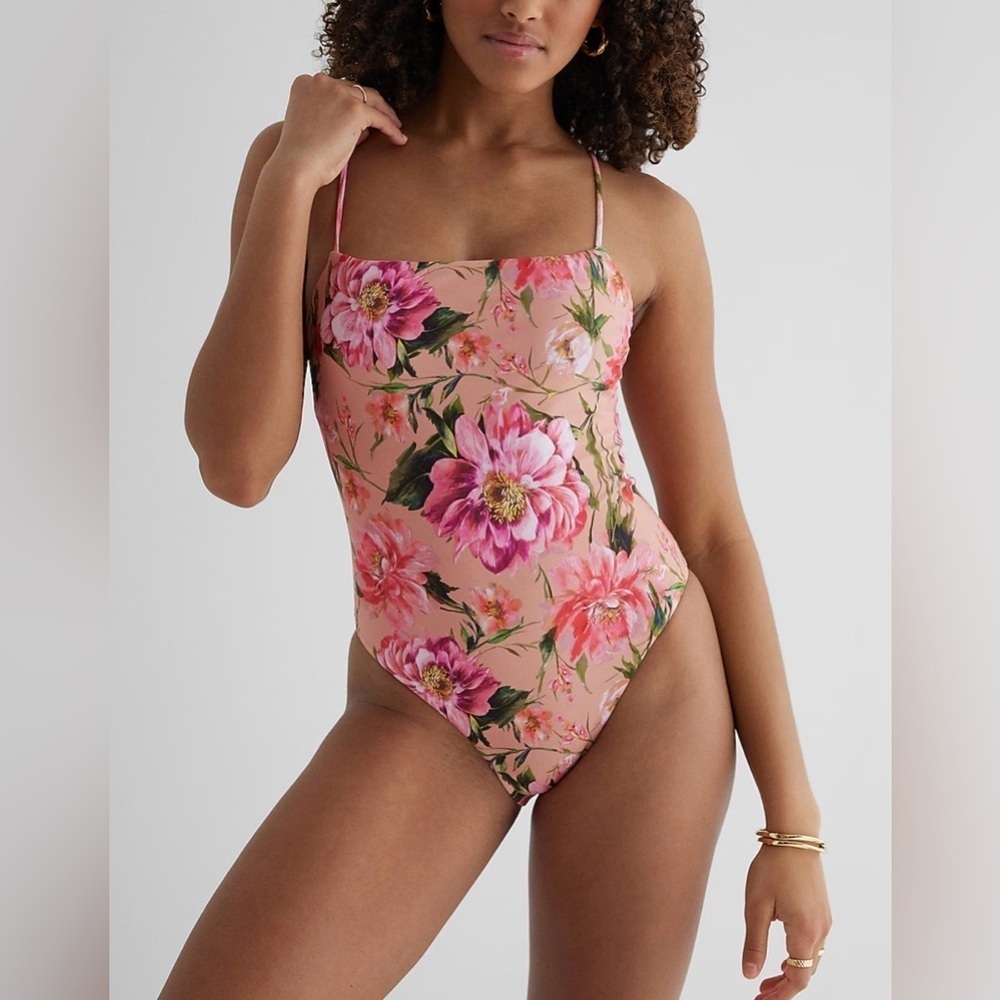 Express Lace Up Strappy One Piece Swimsuit